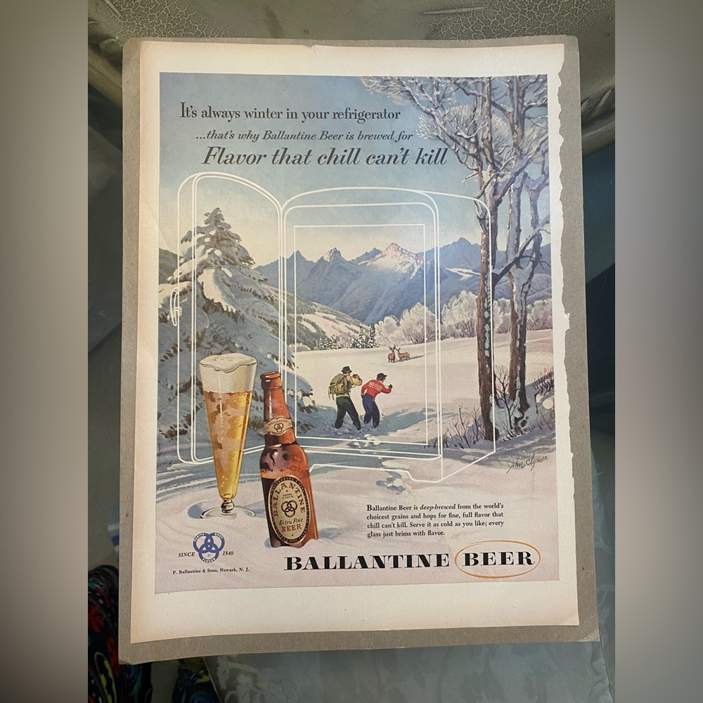 1953 Ballantine Beer Vintage Advertisement